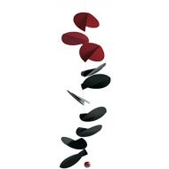 Flensted Mobiles Turning Leaves Black/Red Hanging Mobile - 32 Inches Cardboard - Handmade in Denmark by Flensted