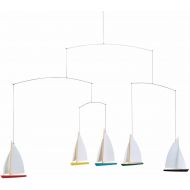 Flensted Mobiles Dinghy Regatta/5 Hanging Mobile - 26 Inches Beech Wood