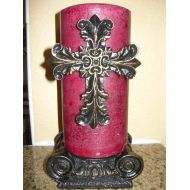 Fleurdelisjunkie Cross Candle Pin and Pillar Capital Candle Holder | FREE USA SHIPPING | Candle Pin | Pillar Candle Holder | Fleur de Lis | FleurDeLisJunkie