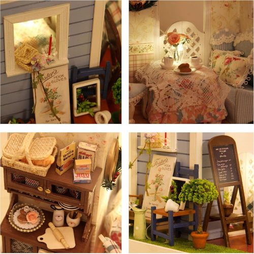  Flever Dollhouse Miniature DIY House Kit Creative Room with Furniture for Romantic Artwork Gift (Marys Sweet Baking)