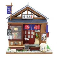 Flever Dollhouse Miniature DIY House Kit Creative Room with Furniture for Romantic Valentines Gift - Izakaya