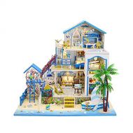 Flever DIY Dollhouse Kit, Exquisite Miniature with Furniture, Dust Proof Cover and Music Movement, Your Perfect Craft Gift for Friends, Lovers and Families (Romantic Aegean Sea)