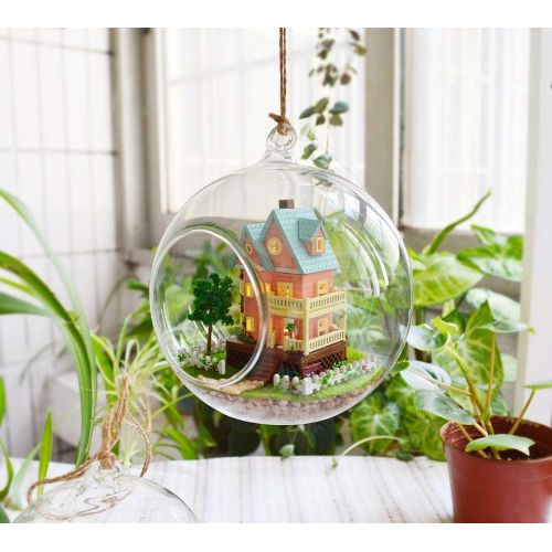  Flever Dollhouse Miniature DIY House Kit Creative Room with Furniture for Romantic Artwork Gift (Cute Mini Villa)