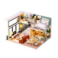 Flever Dollhouse Miniature DIY House Kit Creative Room with Loft Apartment Scene for Romantic Artwork Gift (Comfortable Life)