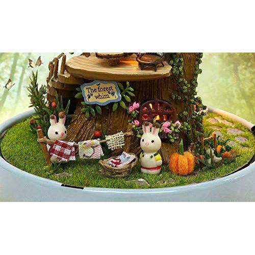  Flever Dollhouse Miniature DIY House Kit Creative Room with Furniture for Romantic Valentines Gift (The Forest Whim)