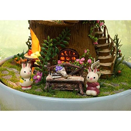  Flever Dollhouse Miniature DIY House Kit Creative Room with Furniture for Romantic Valentines Gift (The Forest Whim)