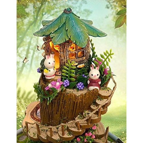  Flever Dollhouse Miniature DIY House Kit Creative Room with Furniture for Romantic Valentines Gift (The Forest Whim)