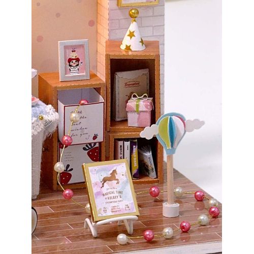  Flever Wooden DIY Dollhouse Kit, 1:24 Scale Miniature with Furniture and Dust Proof Cover, Creative Craft Gift with Younthful Memories for Lovers and Friends (Camp Party)