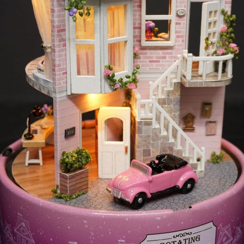  Flever Dollhouse Miniature DIY House Kit Creative Room with Furniture for Romantic Valentines Gift (Meet at The Corner)