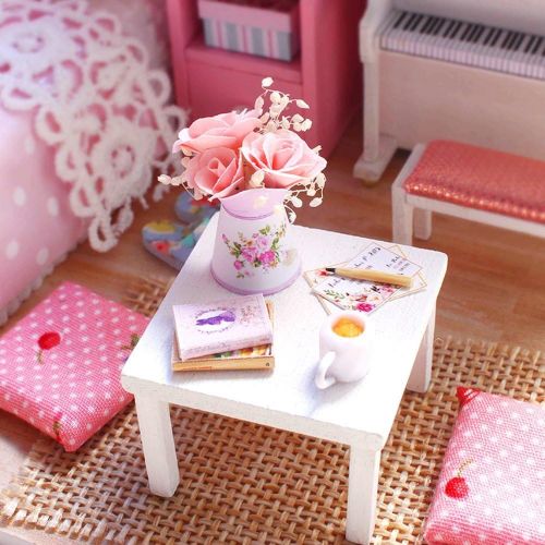  Flever Dollhouse Miniature DIY House Kit Creative Room with Furniture and Cover for Romantic Valentines Gift (Sunny Princess)