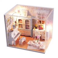 Flever Dollhouse Miniature DIY House Kit Creative Room With Furniture and Cover for Romantic Artwork Gift (Blooming Summer Day)