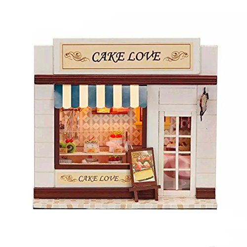  Flever Dollhouse Miniature DIY House Kit Creative Room with Furniture and Cover for Romantic Valentines Gift(Mind of Cake)