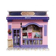 Flever Dollhouse Miniature DIY House Kit Creative Room with Furniture and Cover for Romantic Valentines Gift(Queens Shop)