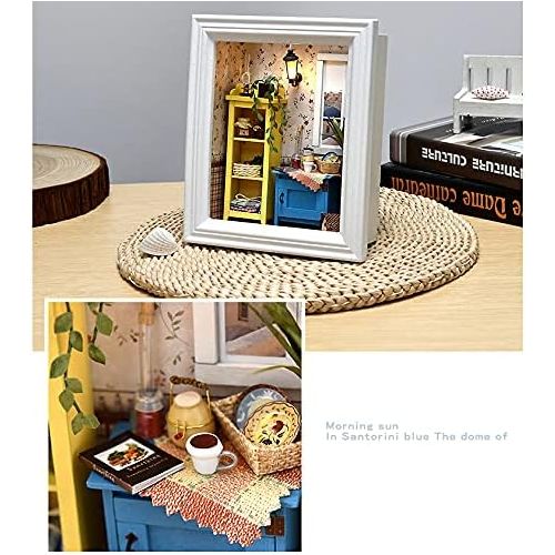  Flever Dollhouse Miniature DIY House Kit Creative Room with Furniture and Frame Type for Romantic Valentines Gift(Warm Dawn)