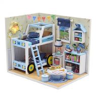 Flever Dollhouse Miniature DIY House Kit Creative Room With Furniture and Glass Cover for Romantic Artwork Gift( Sound of Stars )
