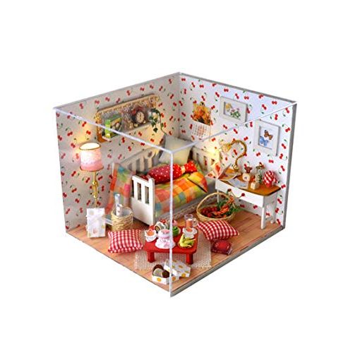  Flever Dollhouse Miniature DIY House Kit Creative Room With Furniture and Glass Cover for Romantic Artwork Gift(Fruit of Autumn)