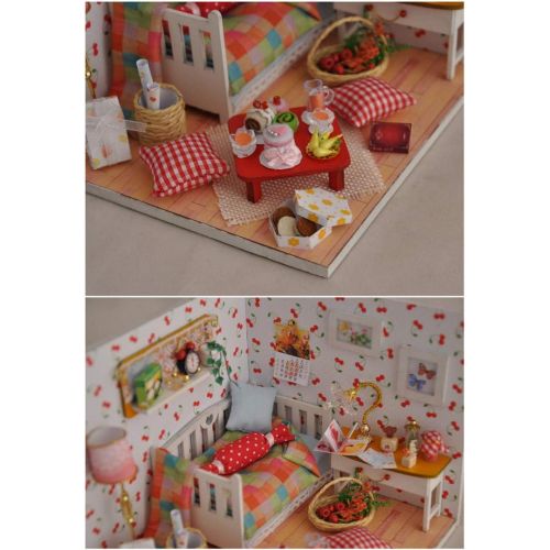  Flever Dollhouse Miniature DIY House Kit Creative Room With Furniture and Glass Cover for Romantic Artwork Gift(Fruit of Autumn)