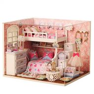 Flever Dollhouse Miniature DIY House Kit Creative Room With Furniture and Glass Cover for Romantic Artwork Gift(Dream Angel)