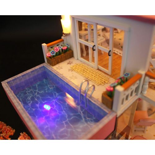  Flever Dollhouse Miniature DIY House Kit Creative Room with Furniture for Romantic Valentines Gift(Sweet Words)