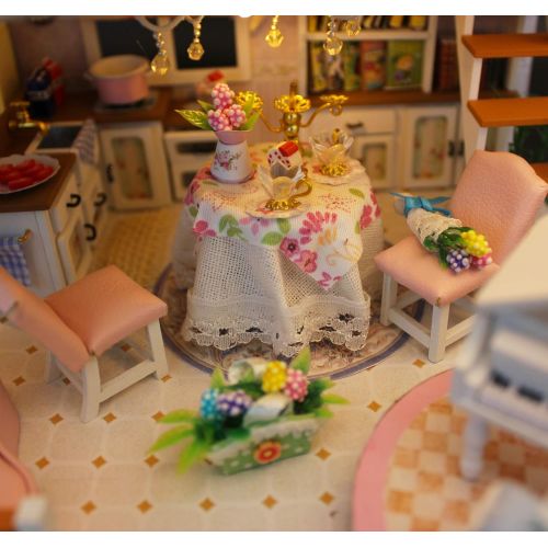  Flever Dollhouse Miniature DIY House Kit Creative Room with Furniture for Romantic Valentines Gift(Sweet Words)