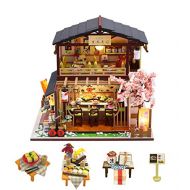 Flever Dollhouse Miniature DIY House Kit Creative Room with Furniture for Romantic Valentines Gift (Gibon Sushi)