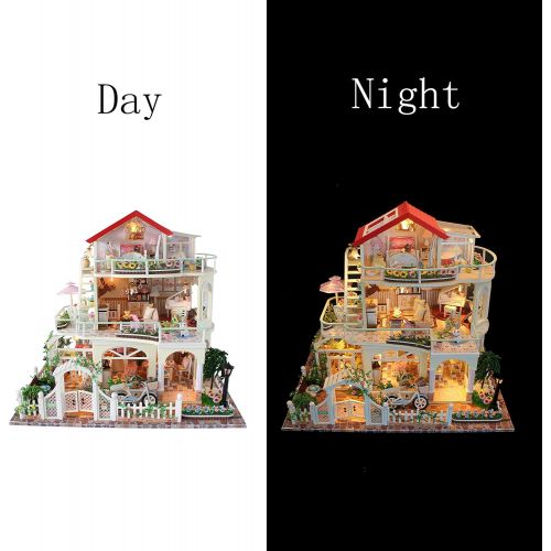  Flever Dollhouse Miniature DIY House Kit Creative Room with Furniture for Romantic Valentines Gift (Be Enduring As The Universe)