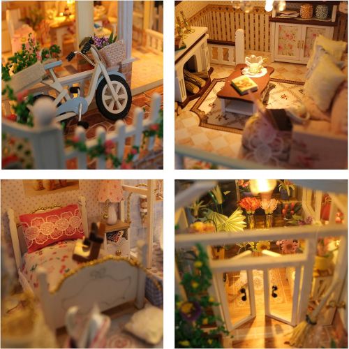  Flever Dollhouse Miniature DIY House Kit Creative Room with Furniture for Romantic Valentines Gift (Be Enduring As The Universe)