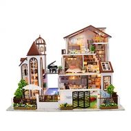 Flever Wooden DIY Dollhouse Kit, Miniature with Furniture, Creative Craft Gift for Lovers and Friends (Love You All The Way)