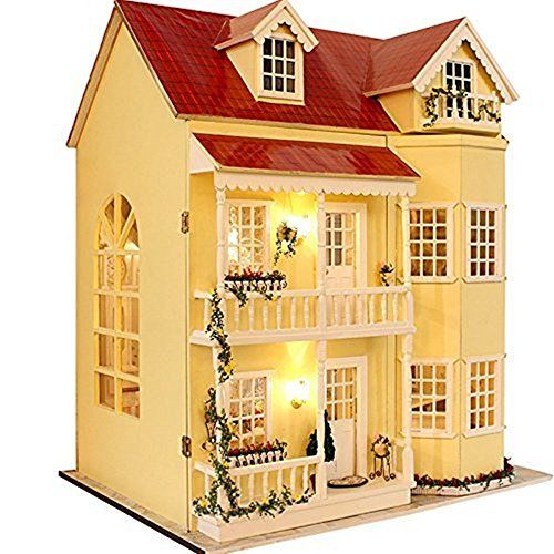  Flever Dollhouse Miniature DIY House Kit Manual Creative with Furniture for Romantic Artwork Gift-Great Villa (Fairy Homeland)