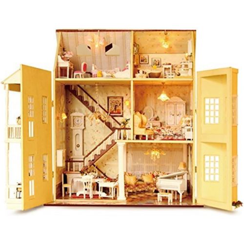  Flever Dollhouse Miniature DIY House Kit Manual Creative with Furniture for Romantic Artwork Gift-Great Villa (Fairy Homeland)