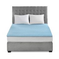 Flexapedic by Sleep Philosophy Sleep Philosophy Gel Memory Foam Mattress Protector Cooling Bed Cover King Blue