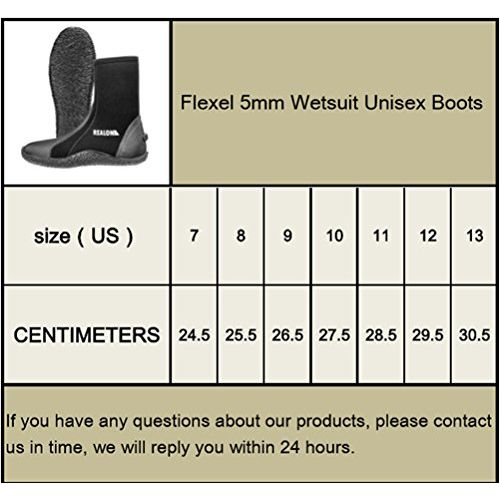 Flexel Diving Boots Women Men Wetsuit Shoes 5mm Neoprene with Side Zipper for Water Sports Snorkeling Boating Kayaking Surfing