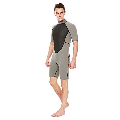  Flexel 3mm Men Wetsuits CR Scuba Diving Full Suits and Shorty Wet Suits Adults Long Sleeves Swimwear for Surfing Snorkeling Canoeing Water Sports