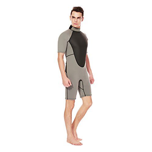  Flexel 3mm Men Wetsuits CR Scuba Diving Full Suits and Shorty Wet Suits Adults Long Sleeves Swimwear for Surfing Snorkeling Canoeing Water Sports