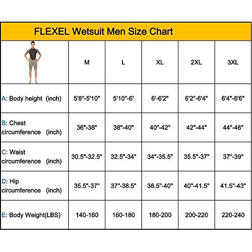  Flexel 3mm Men Wetsuits CR Scuba Diving Full Suits and Shorty Wet Suits Adults Long Sleeves Swimwear for Surfing Snorkeling Canoeing Water Sports