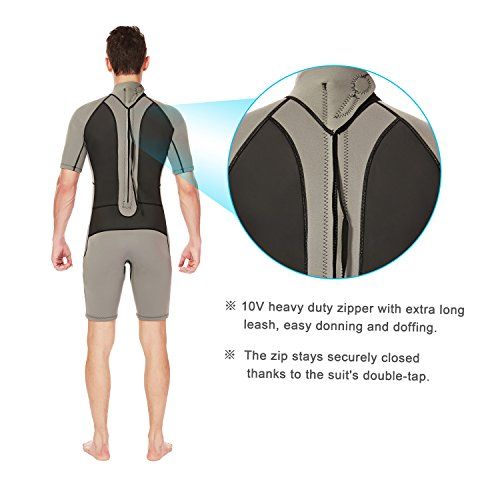  Flexel 3mm Men Wetsuits CR Scuba Diving Full Suits and Shorty Wet Suits Adults Long Sleeves Swimwear for Surfing Snorkeling Canoeing Water Sports