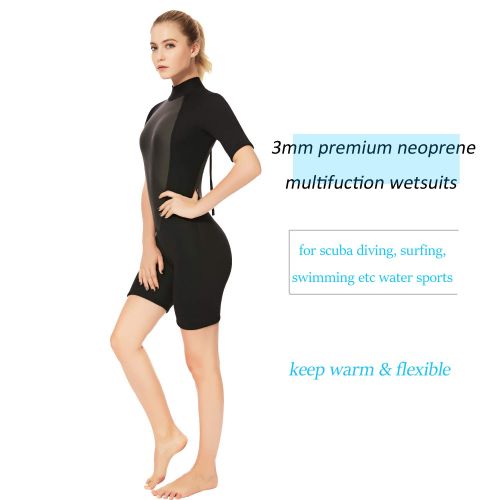  Flexel Wetsuit Women Shorty Full Diving Suits 2 3mm Premium CR Neoprene Thermal Swimwear Adults Girls Swimsuit Back Zip Winter Jumpsuit Surfing Swimming Scuba Diving Snorkeling