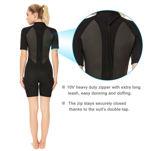  Flexel Wetsuit Women Shorty Full Diving Suits 2 3mm Premium CR Neoprene Thermal Swimwear Adults Girls Swimsuit Back Zip Winter Jumpsuit Surfing Swimming Scuba Diving Snorkeling