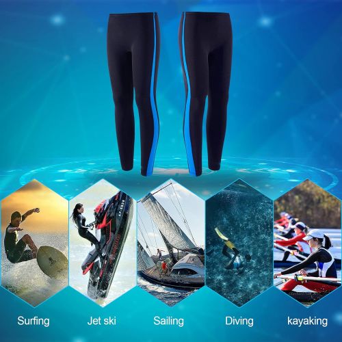  FLEXEL Swimming Pants for Men 2mm Neoprene Long Sleeve Wetsuit Pants Keep Warm for Diving Surfing Snorkeling Scuba Kayaking Sailing