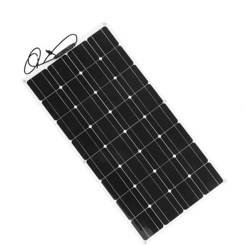  Zerone Solar Panel, 18V 100W Semi-Flexible Monocrystalline Outdoor Solar Panel Battery Power Charger for RV, Boat, Cabin, Tent, Car, Trucks, Trailers