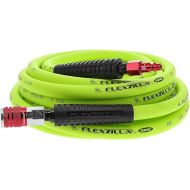 Flexzilla Air Hose with ColorConnex Industrial Type D Coupler and Plug, 3/8 in. x 25 ft., Heavy Duty, Lightweight, Hybrid, ZillaGreen - HFZ3825YW2-D