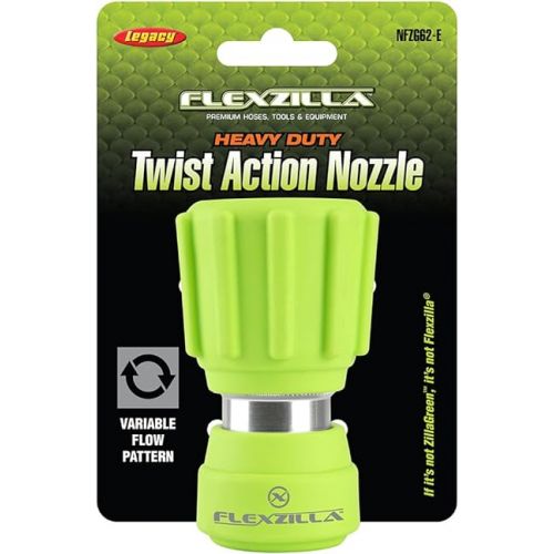  Flexzilla Garden Hose Nozzle - Heavy Duty Twist Action, NFZG62, ZillaGreen™