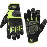 Flexzilla Pro GH700PL High Dexterity Impact HD Pro Gloves, Synthetic Leather, Black/ZillaGreen, L