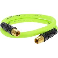 Flexzilla Swivel Whip Air Hose, 1/2 in. x 4 ft. (1/2 in. MNPT Swivel x 1/2 in. MNPT Ends), Heavy Duty, Lightweight, Hybrid, ZillaGreen - HFZ1204YW4S