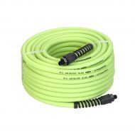 Flexzilla Pro Air Hose with ColorConnex Industrial Type D Coupler and Plug, 1/4 in. x 100 ft, Heavy Duty, Lightweight, Hybrid, ZillaGreen - HFZP14100YW2-D