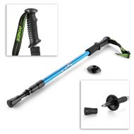 Flexzion Trekking Pole AntiShock Stick Alpenstock (Blue) - Retractable 26-53 Extandable Ultralight Aluminum for Outdoor Sports Hiking Walking Travel Camping Backpacking