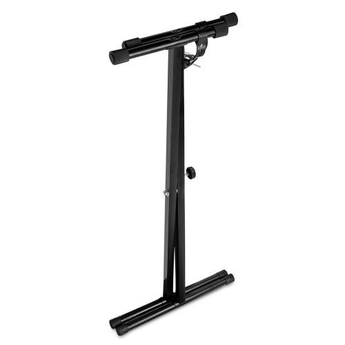  Flexzion Classic Keyboard Stand Musician Electronic Piano Organ Single Tube X Type 7 Position Folding Adjustable Height Metal Braced Rack Portable with Locking Straps