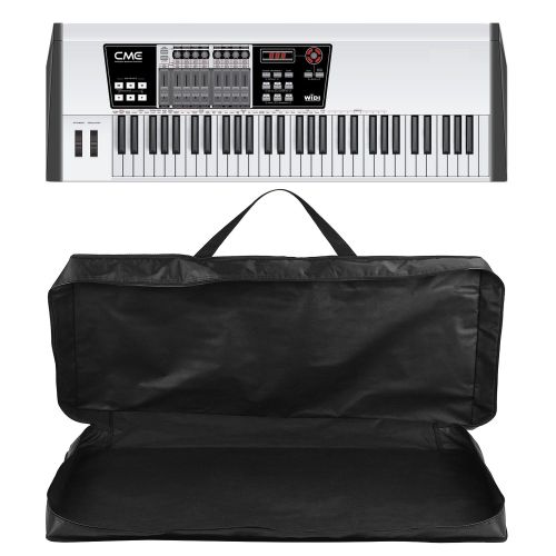  Flexzion Piano Keyboard Gig Bag (61 Key Note) Digital Electronic Keyboard Waterproof Soft Case w/Carrying Handle, Pockets, Adjustable Shoulder Strap, Music Storage Accessories for