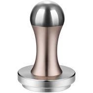 Flexzion Coffee Tamper Machine 58mm Diameter Stainless Steel Flat Base Grip Handle Barista Espresso Bean Press Tool in Champaign Gold Kitchen Accessories