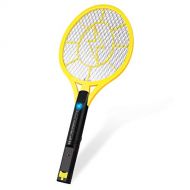 Flexzion Electric Zapper Racket Battery Operated, Rechargeable Swatter USB Charging, for Bedroom Patio Yard Boat Camping Car Decks/Indoor Outdoor Yellow